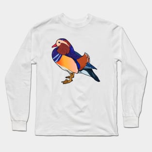 Drawing of mandarin duck Long Sleeve T-Shirt